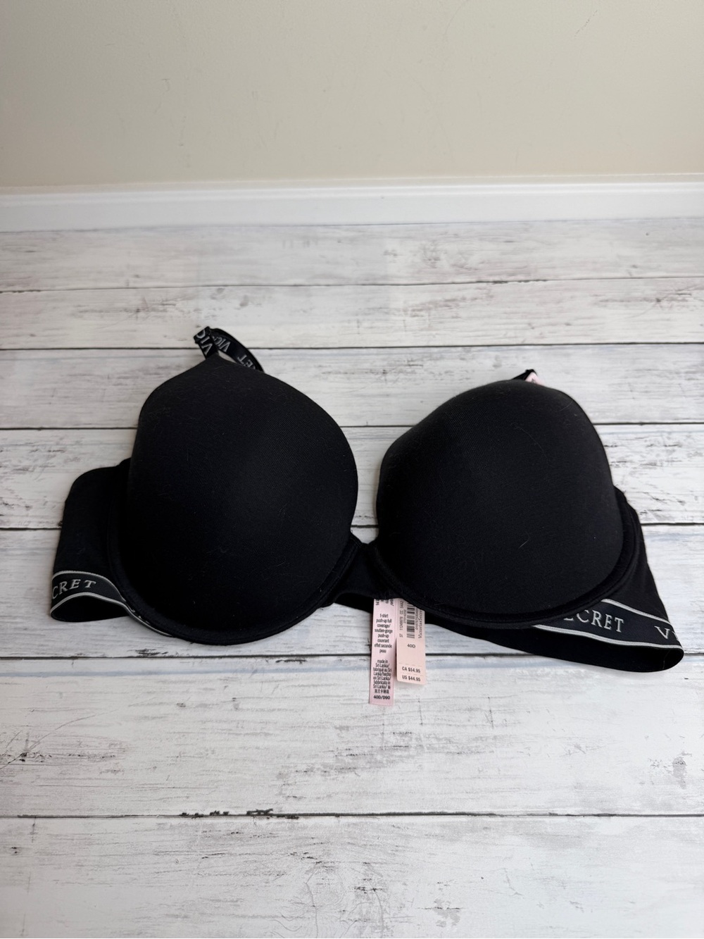 Victoria's Secret Black Padded Push-Up Bra with Logo Band